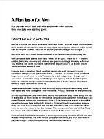 First page of the A Manifesto for Men PDF